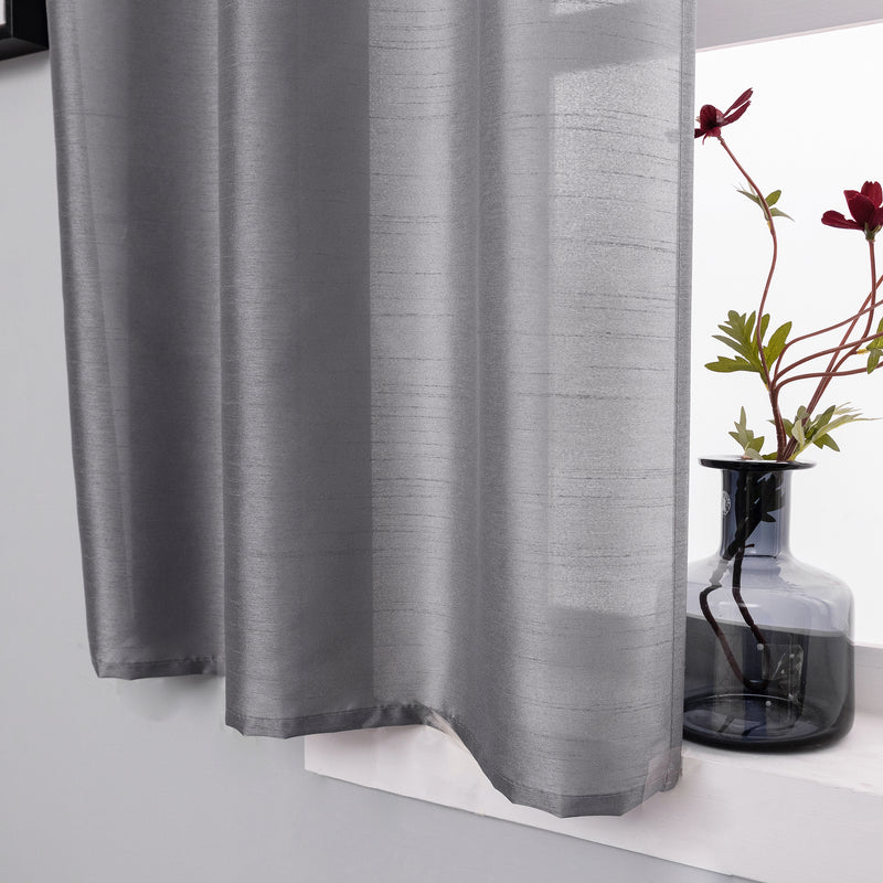 COPPIA TENDE NASSO SEMI COPRENTI SIMIL SETA 2X70X145CM GRIGIO