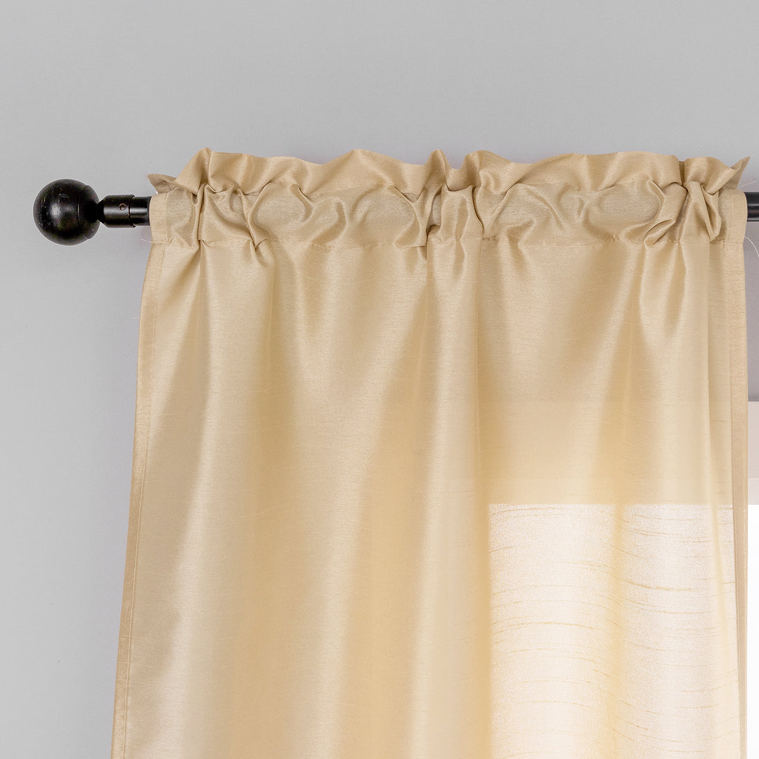 COPPIA TENDE NASSO SEMI COPRENTI SIMIL SETA 2X70X235CM ORO