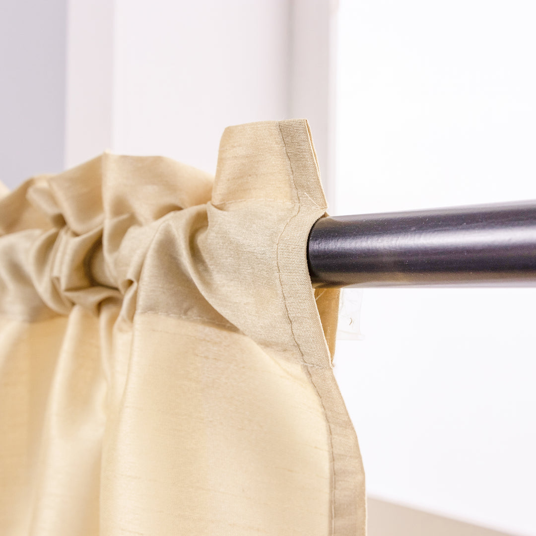 COPPIA TENDE NASSO SEMI COPRENTI SIMIL SETA 2X70X235CM ORO