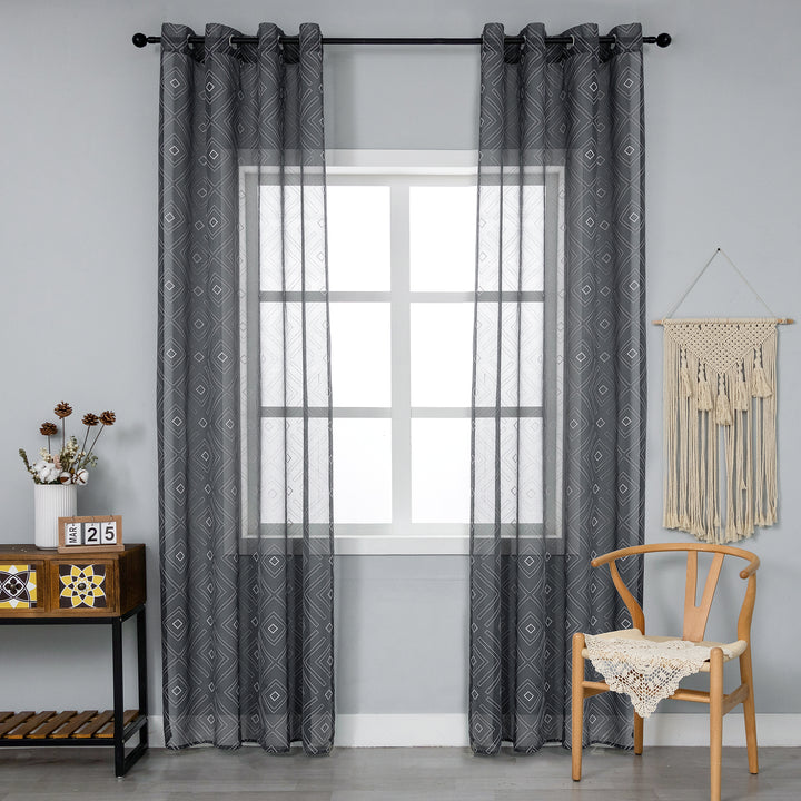 TENDA FIILTRANTE FANTASIA A ROMBI 1 PANNELLO 140X285CM GRIGIO