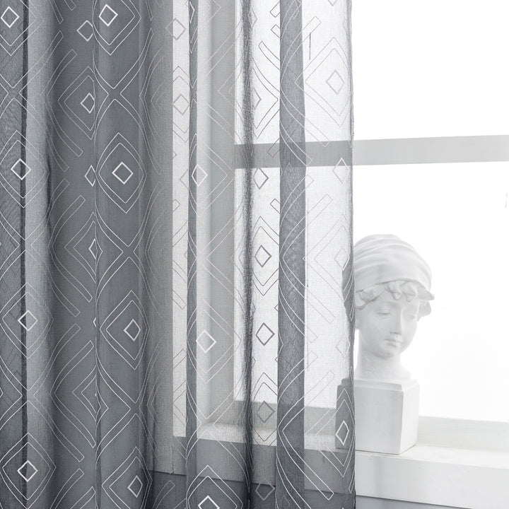 TENDA FIILTRANTE FANTASIA A ROMBI 1 PANNELLO 140X285CM GRIGIO