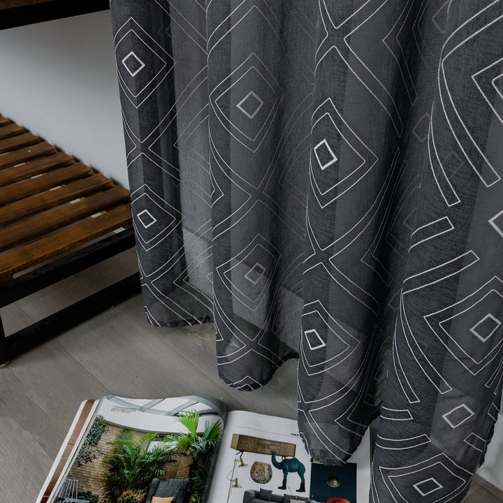 TENDA FIILTRANTE FANTASIA A ROMBI 1 PANNELLO 140X285CM GRIGIO