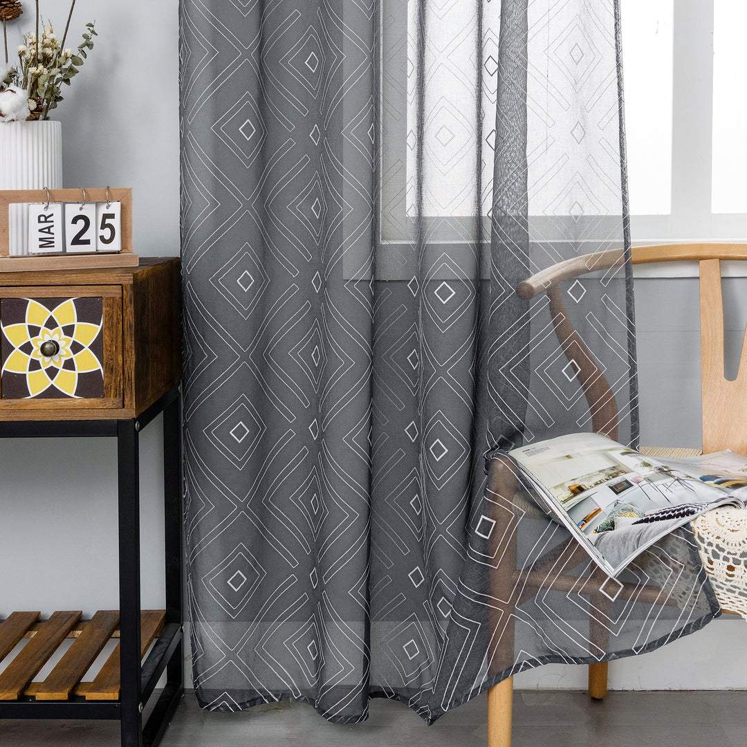 TENDA FIILTRANTE FANTASIA A ROMBI 1 PANNELLO 140X285CM GRIGIO