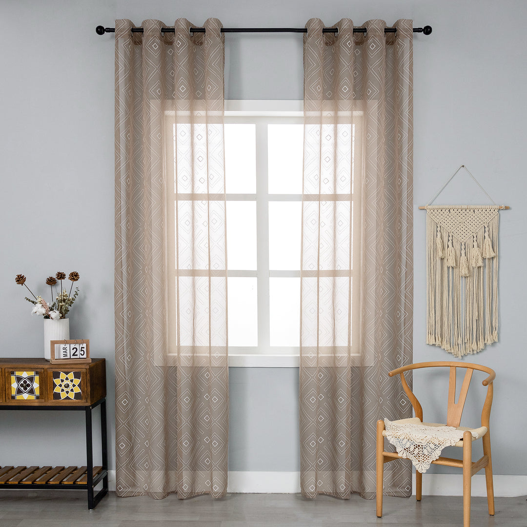 TENDA FILTRANTE FANTASIA A ROMBI 1 PANNELLO 140X285CM MARRONE