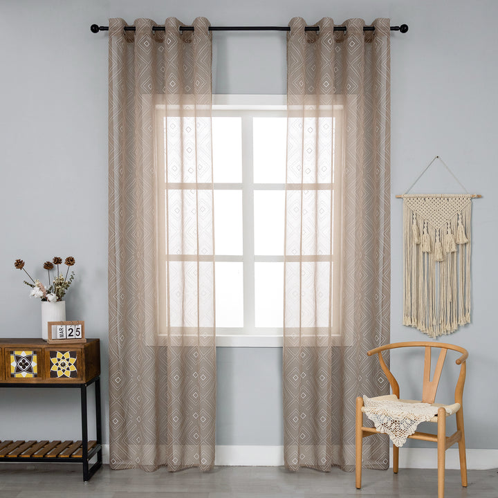 TENDA FILTRANTE FANTASIA A ROMBI 1 PANNELLO 140X285CM MARRONE