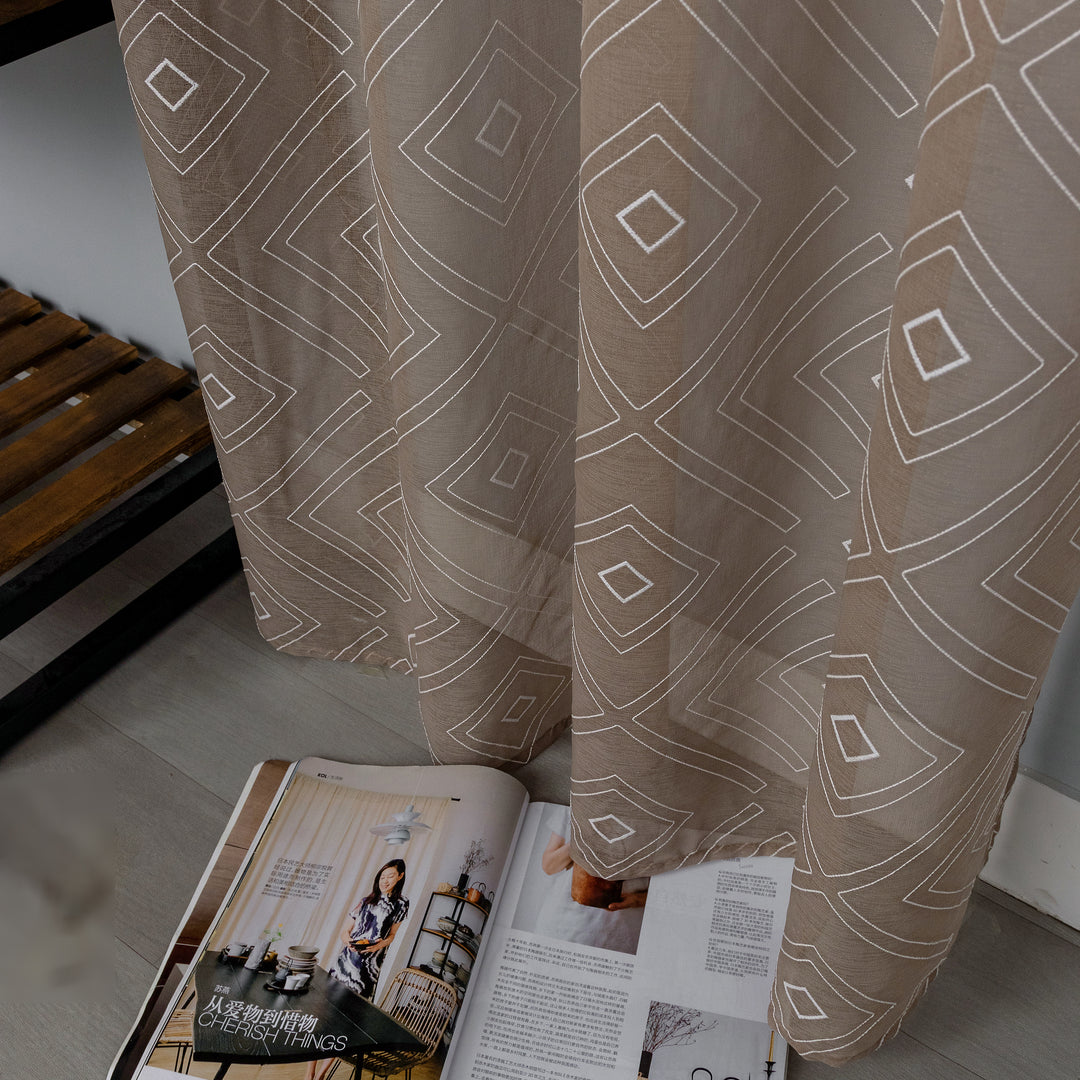 TENDA FILTRANTE FANTASIA A ROMBI 1 PANNELLO 140X285CM MARRONE