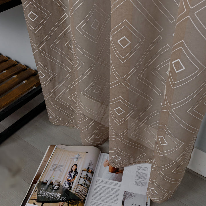 TENDA FILTRANTE FANTASIA A ROMBI 1 PANNELLO 140X285CM MARRONE