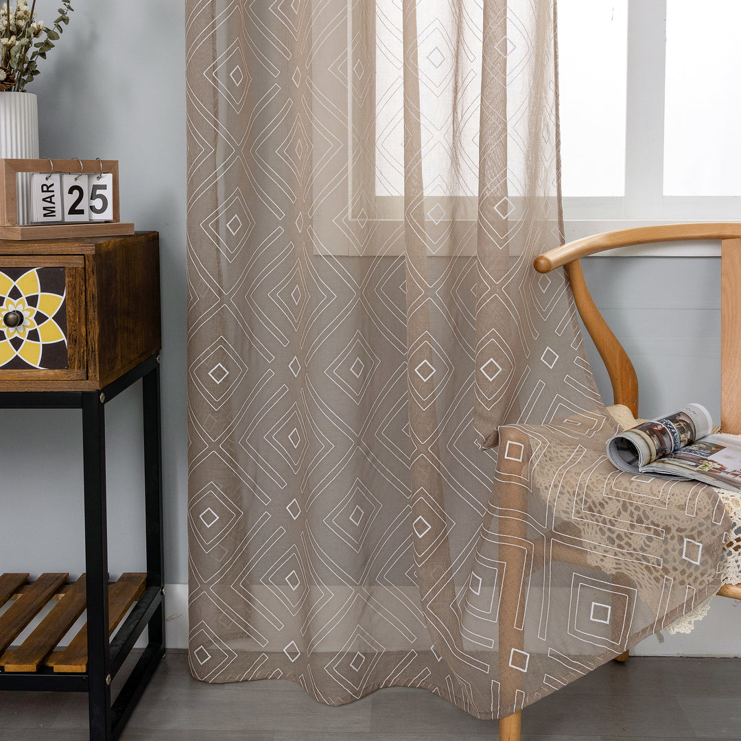 TENDA FILTRANTE FANTASIA A ROMBI 1 PANNELLO 140X285CM MARRONE