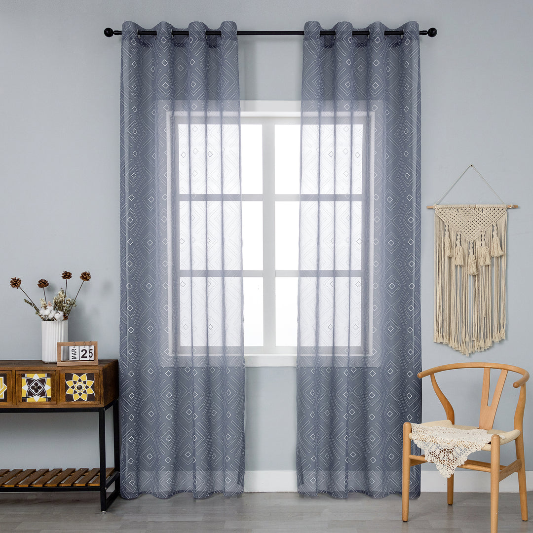 TENDA FILTRANTE FANTASIA A ROMBI 1 PANNELLO 140X285CM ARDESIA