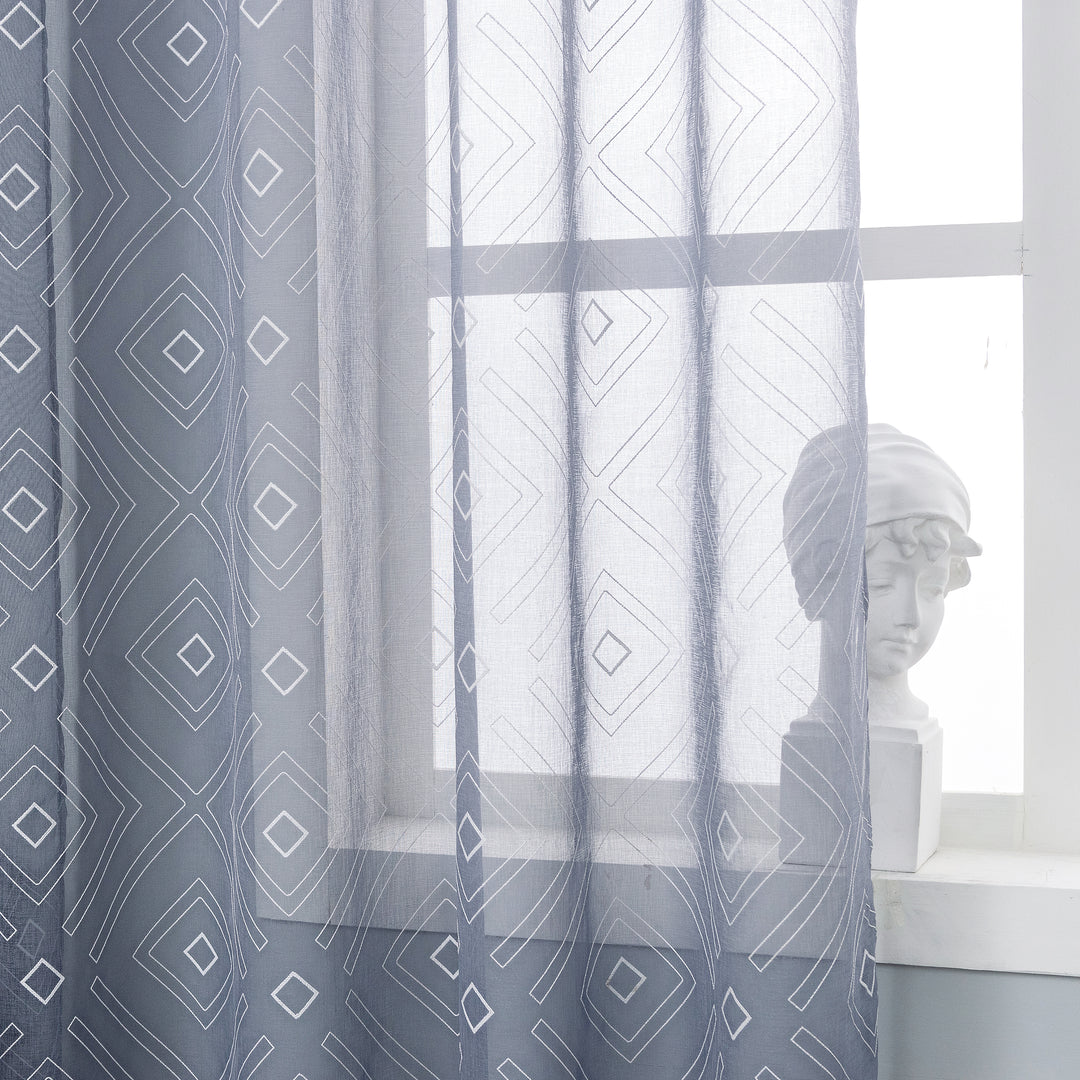 TENDA FILTRANTE FANTASIA A ROMBI 1 PANNELLO 140X285CM ARDESIA