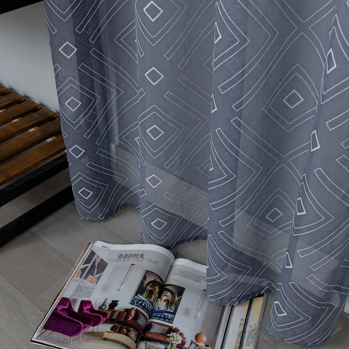TENDA FILTRANTE FANTASIA A ROMBI 1 PANNELLO 140X285CM ARDESIA