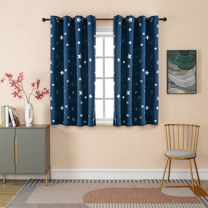 TENDA OSCURANTE FANTASIA STELLE ARGENTATE 1 PANNELLO 140X145CM BLU