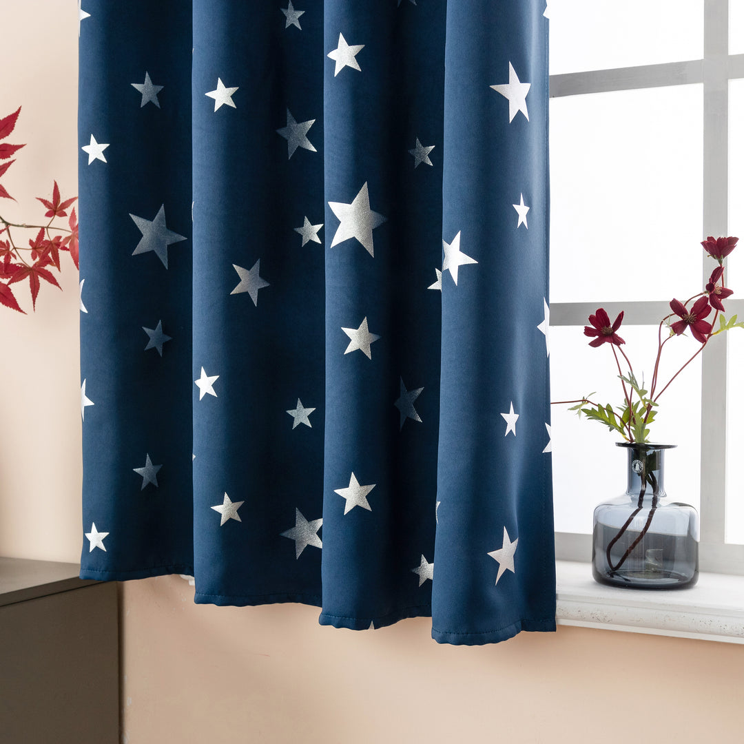TENDA OSCURANTE FANTASIA STELLE ARGENTATE 1 PANNELLO 140X145CM BLU